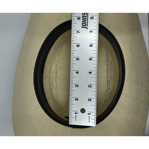 Stetson Cattleman Cowboy Hat Size 7 1/4 Feather In Band Natural Rodeo Festival - Picture 9 of 13
